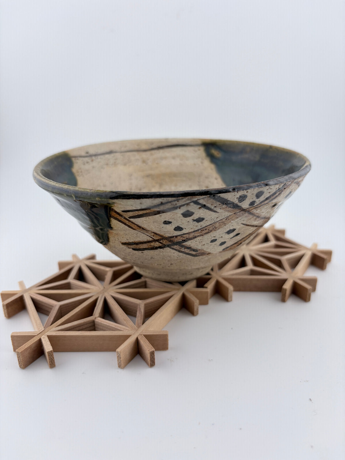 Seto Oribe Matcha Bowl – Kasen Kiln