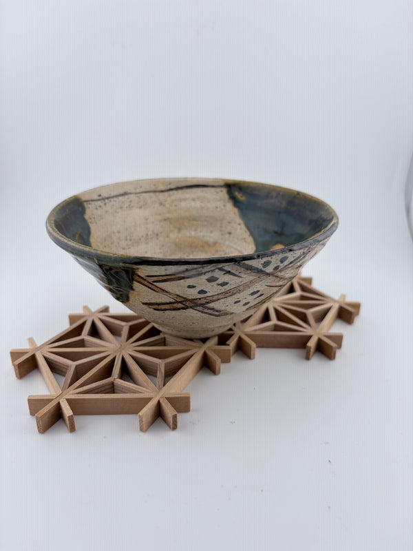 Seto Oribe Matcha Bowl – Kasen Kiln