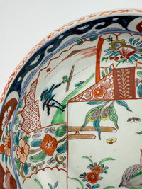 Antique Imari Iroe Large Bowl-Birds & Floral Landscape