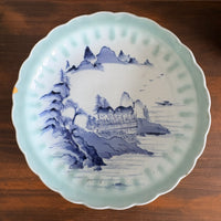 Edo Period Imari Celadon and Blue-and-White Landscape Charger