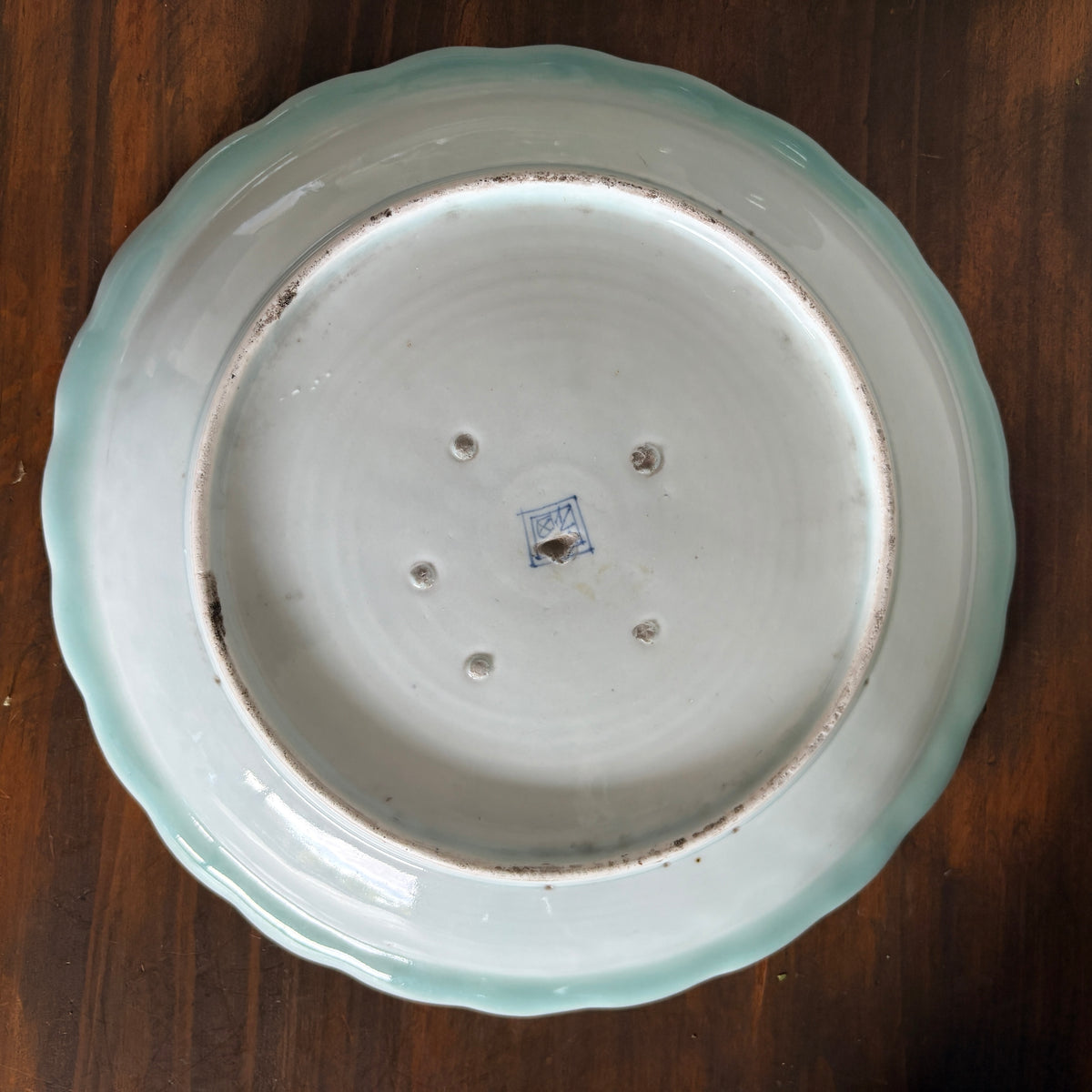 Edo Period Imari Celadon and Blue-and-White Landscape Charger