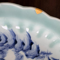 Edo Period Imari Celadon and Blue-and-White Landscape Charger