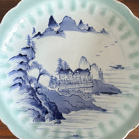 Edo Period Imari Celadon and Blue-and-White Landscape Charger