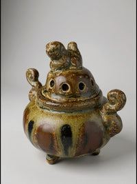 Japanese Vintage Seto Incense Burner – Shishi Lion Lid