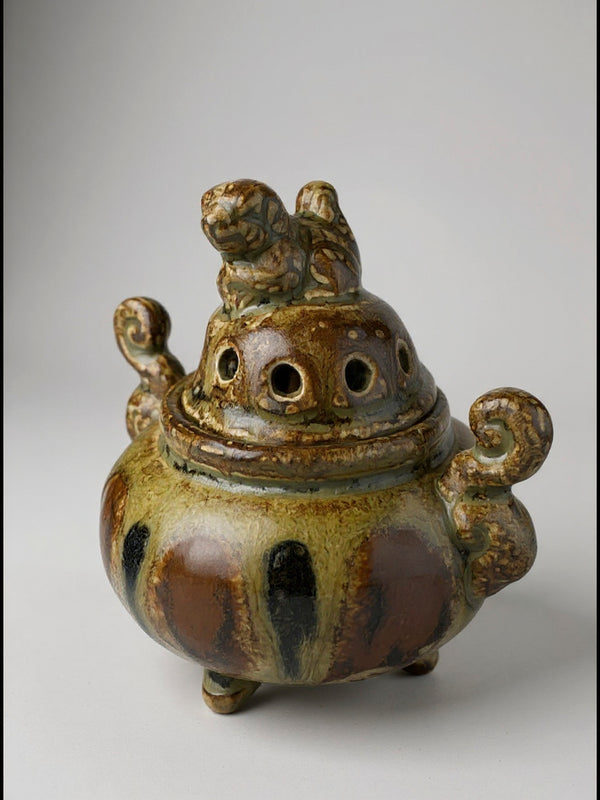 Japanese Vintage Seto Incense Burner – Shishi Lion Lid