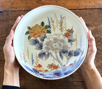 Japanese Antique Imari Bowl – Peony and Horse Motifs