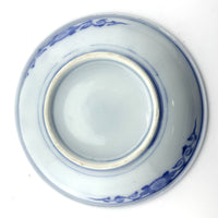 Japanese Antique Blue & White Transferware Plate with Rabbit and Treasure Ship Motifs