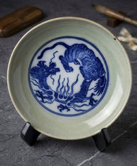 Meiji Seto Dragon-Tiger medium plate