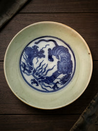 Meiji Seto Dragon-Tiger medium plate