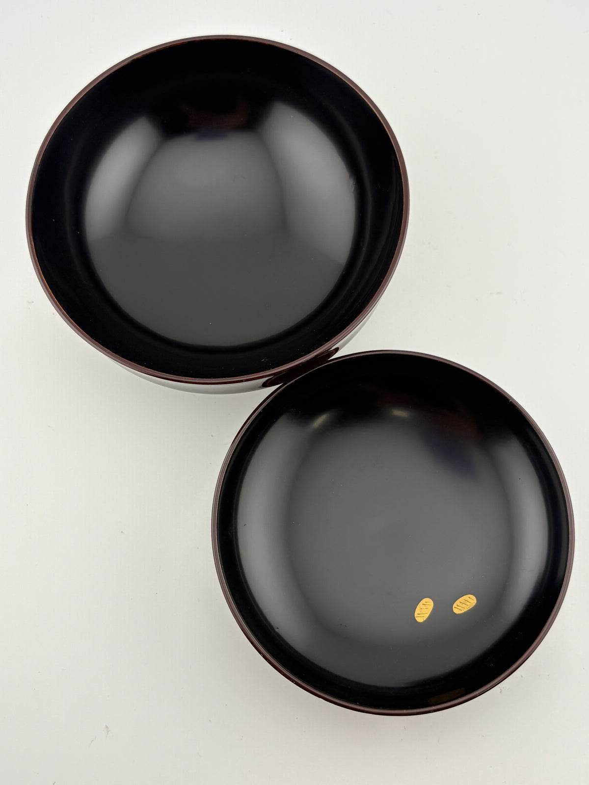 Japanese Lacquer Bowl with Coral & Gold coin Makie