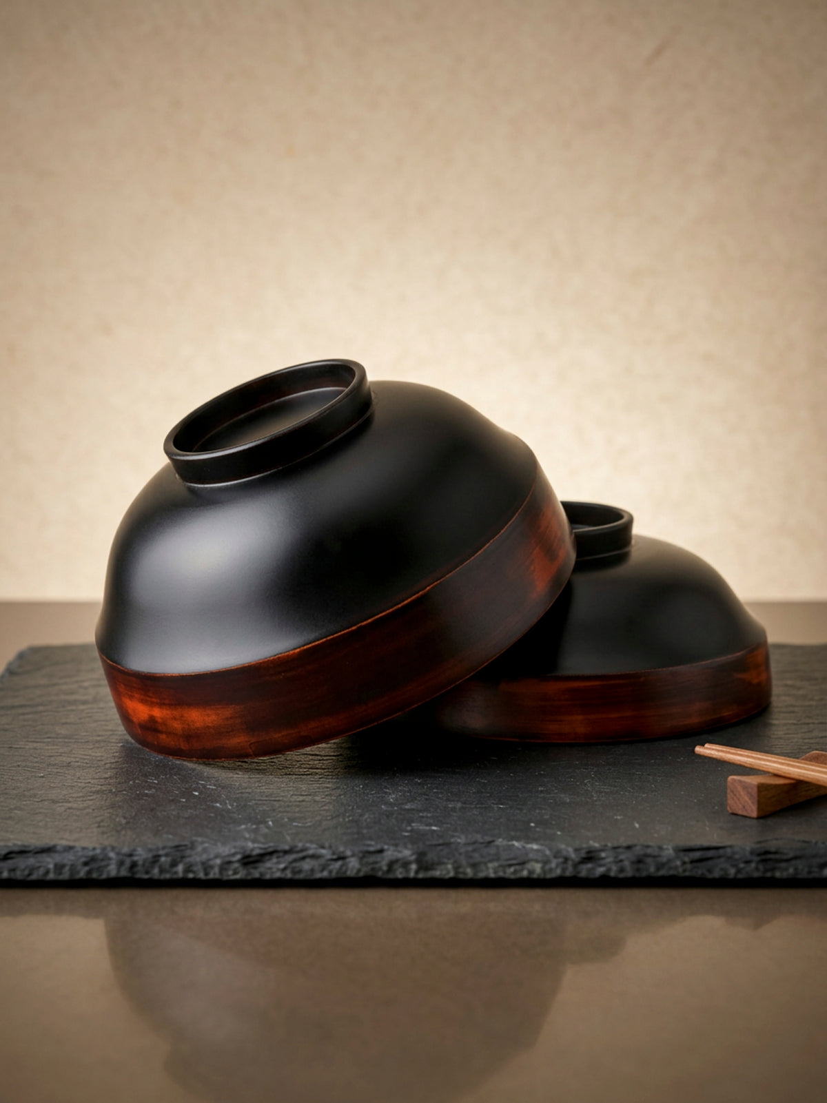 Japanese Lacquer Bowl – Black & Red Lacquer