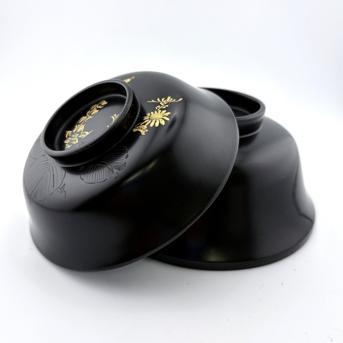 Japanese Black Lacquer Bowl – Gold Inlay