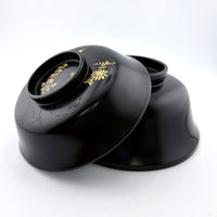 Japanese Black Lacquer Bowl – Gold Inlay