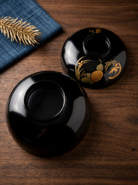 Japanese Black Lacquer Bowls – Set of 5
