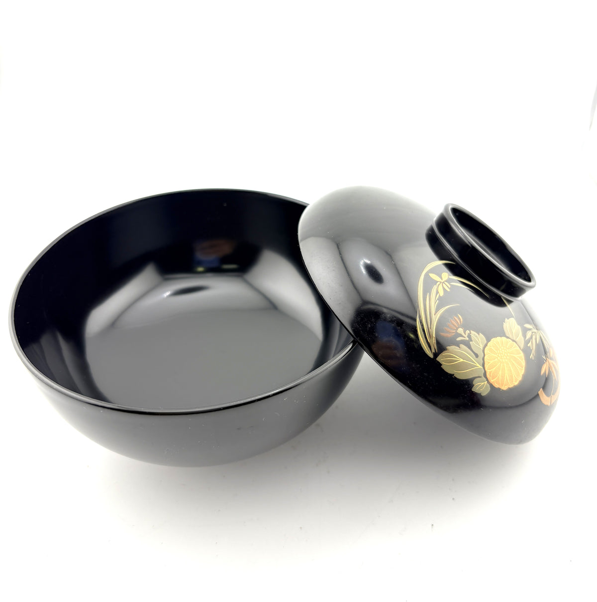 Japanese Black Lacquer Bowls – Set of 5