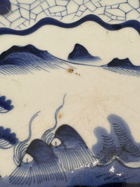 Late Edo Imari Charger-Landscape with Cracked Ice Border