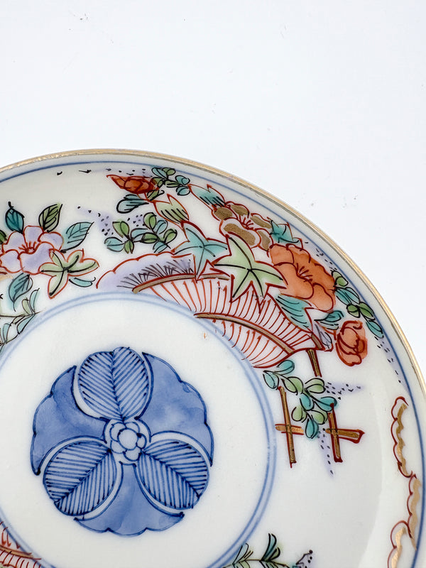 Meiji Imari Iroe Small Plate -Stylised blossom design
