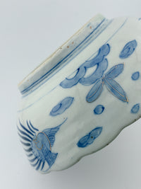 Meiji Imari Iroe large bowl with scalloped rim, rabbit motif,side1– Kotto Living