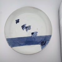 Antique Imari Blue & White Chidori Plate | Meiji Period