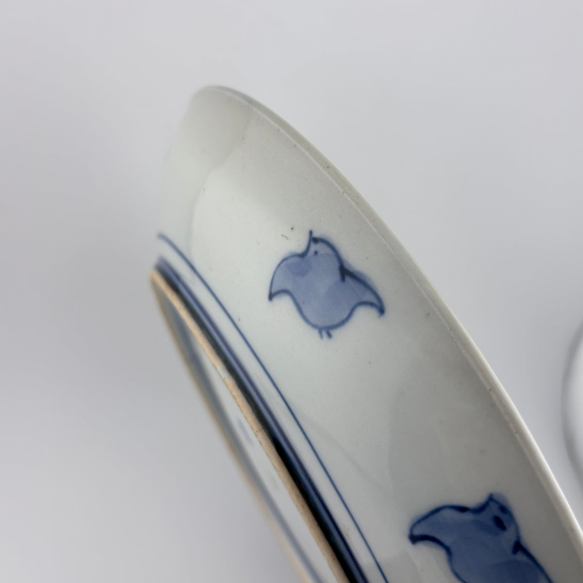 Antique Imari Blue & White Chidori Plate | Meiji Period