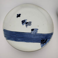 Antique Imari Blue & White Chidori Plate | Meiji Period