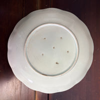 Late Edo Imari Blue & White Plate with Cracked Ice Landscape Design
