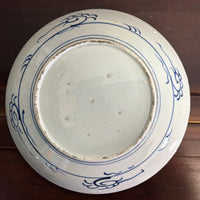 Late Edo Imari Blue & White Landscape Large Plate