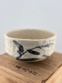 Vintage Shino Matcha Bowl with Original Wooden Box
