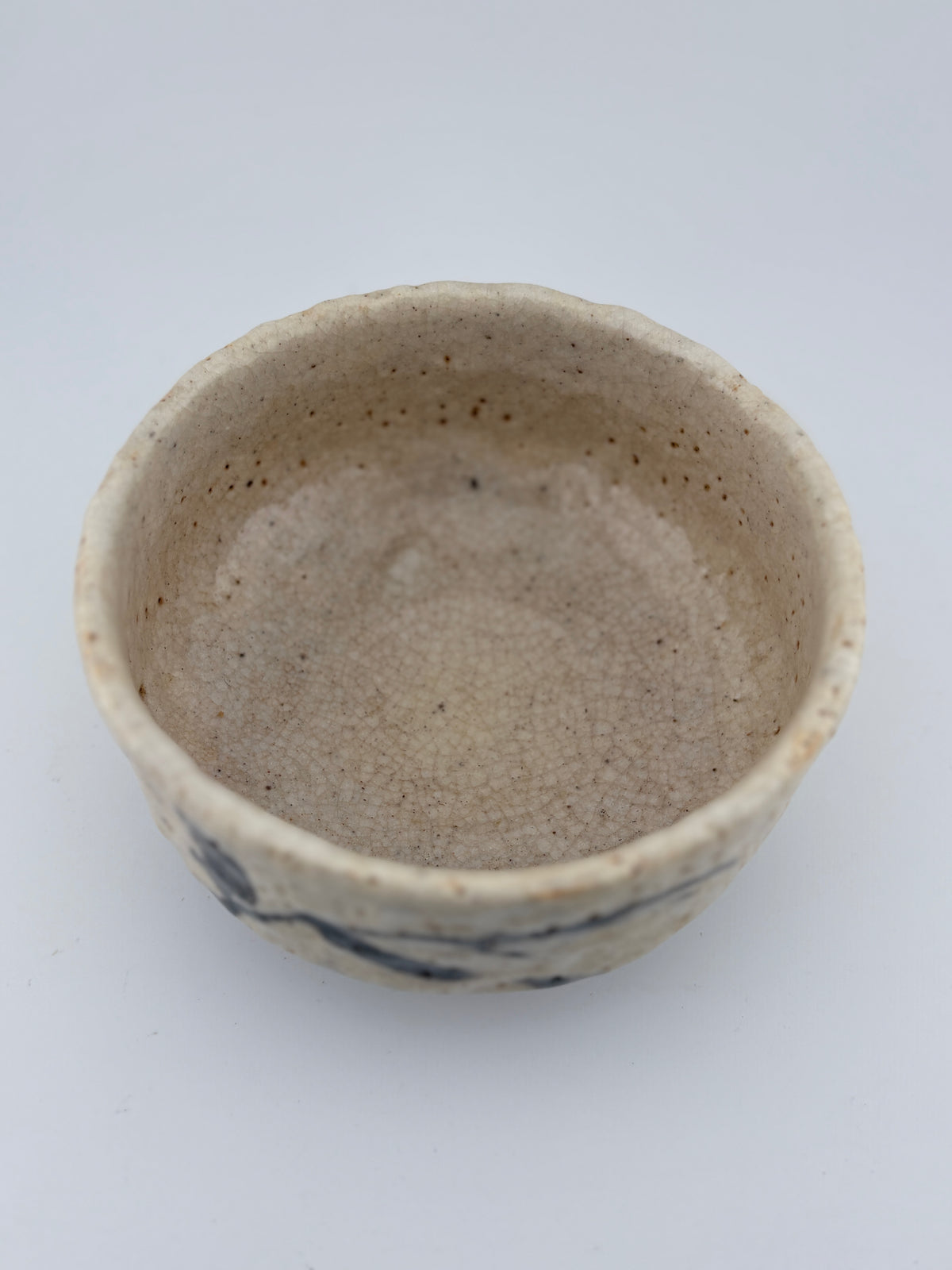 Vintage Shino Matcha Bowl with Original Wooden Box