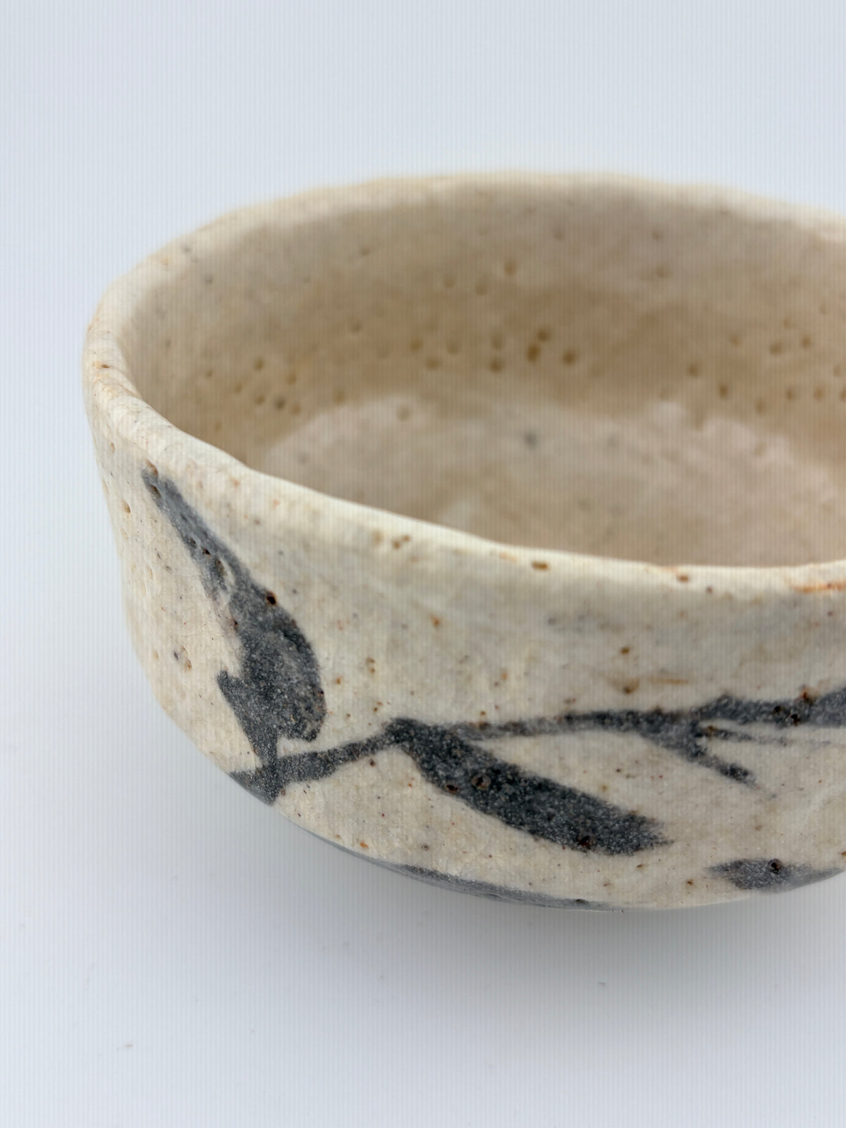 Vintage Shino Matcha Bowl with Original Wooden Box