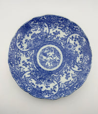 Meiji Imari Blue & White Transferware Plate with Rabbit Motif