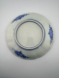 Meiji Imari Blue & White Transferware Plate with Rabbit Motif