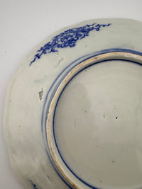 Meiji Imari Blue & White Transferware Plate with Rabbit Motif